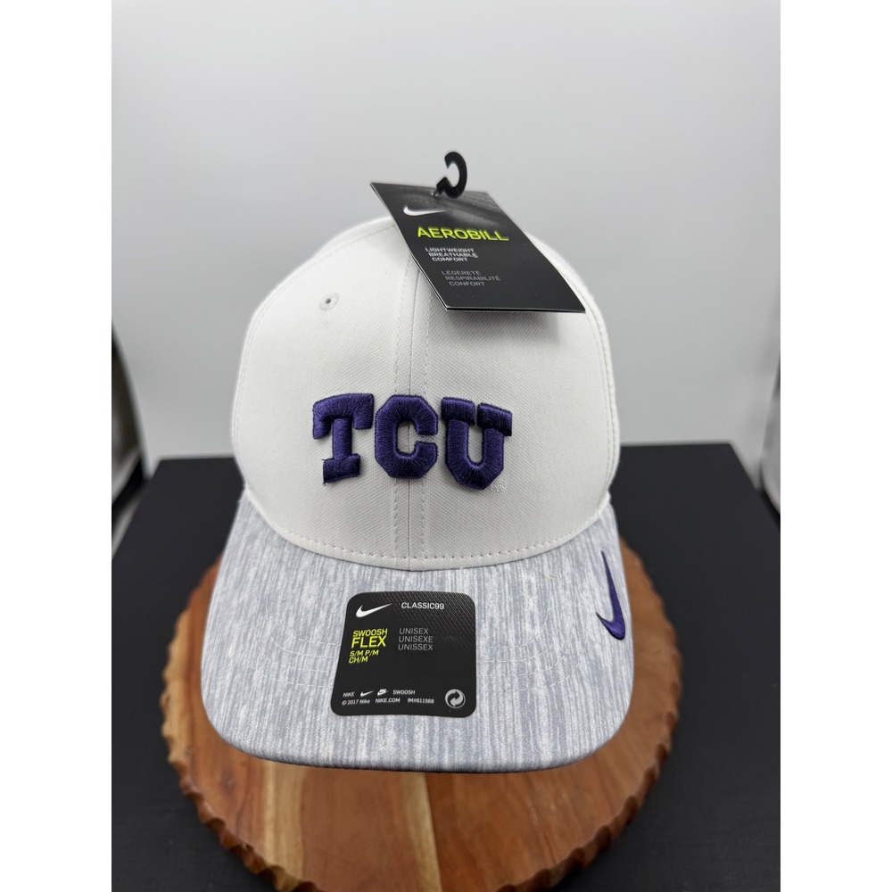 Nike Classic99 TCU Hat Men S/M White AeroBill Dri-FIT Horned Frogs Cap H4675-100
